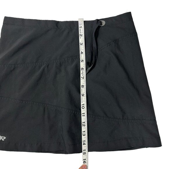 Ourdoor Research 4 Black A-Line Mid Rise Drawstring Zip Pocket Athletic Skort - Picture 8 of 10